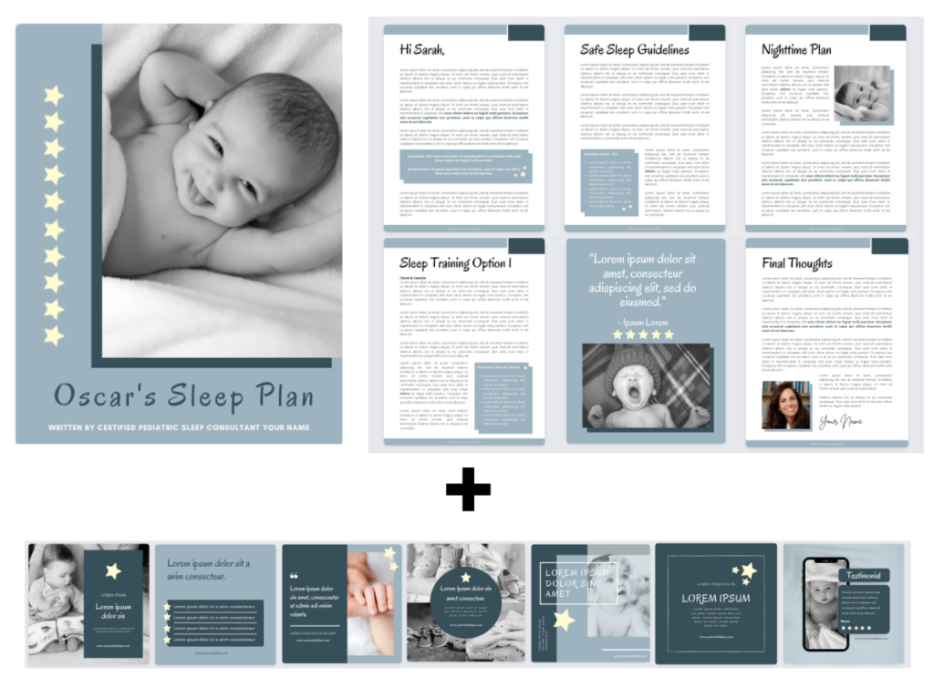 Sleep Plan Template and Instagram templates for Sleep Consultants - Oscar