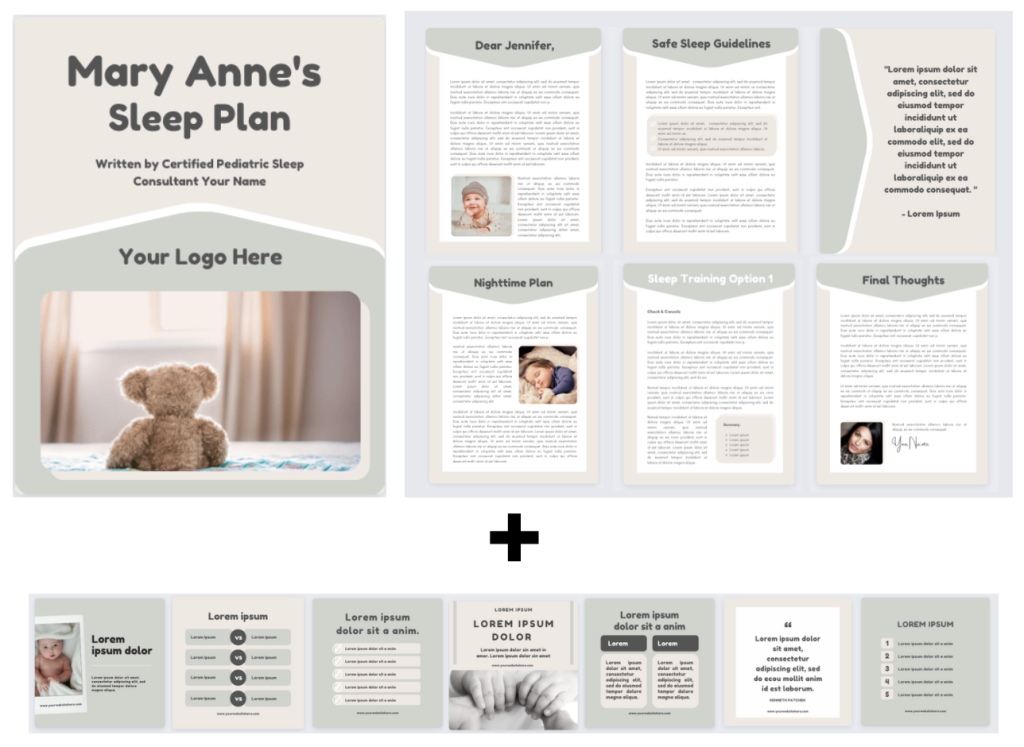 Sleep Plan Template and Instagram templates for Sleep Consultants - Mary Anne