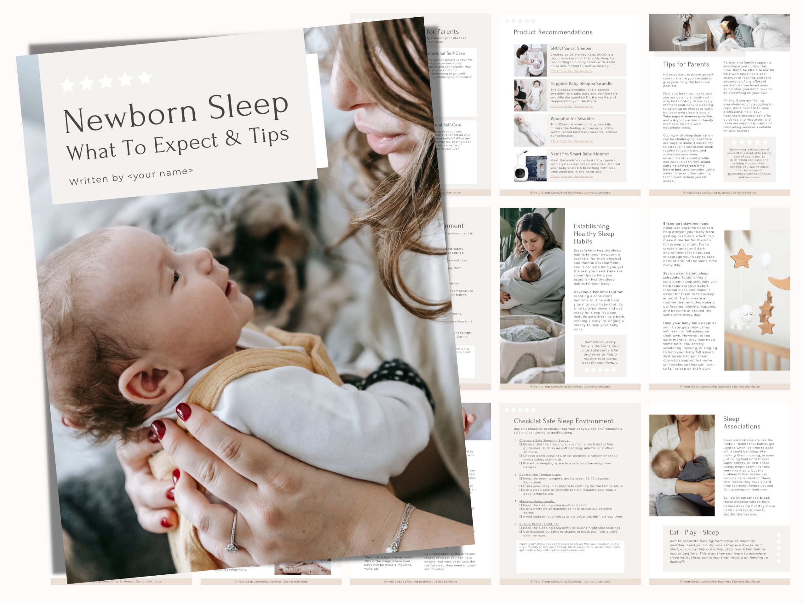 Template Newborn Sleep Guide Sleep Consultant Design