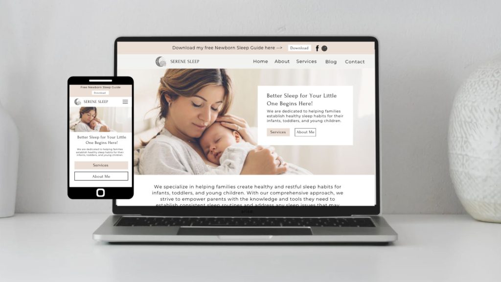 Website Template Design for Sleep Consultants