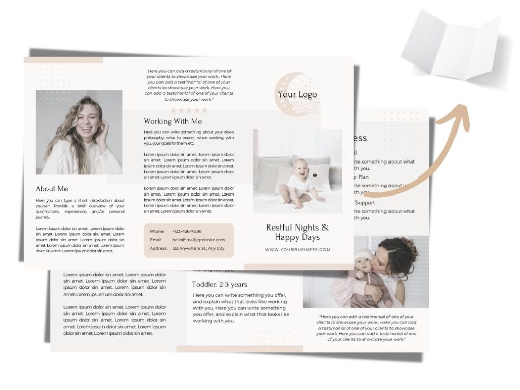 Sleep Consultant Tri-Fold Brochure - Sleep Consultant Design