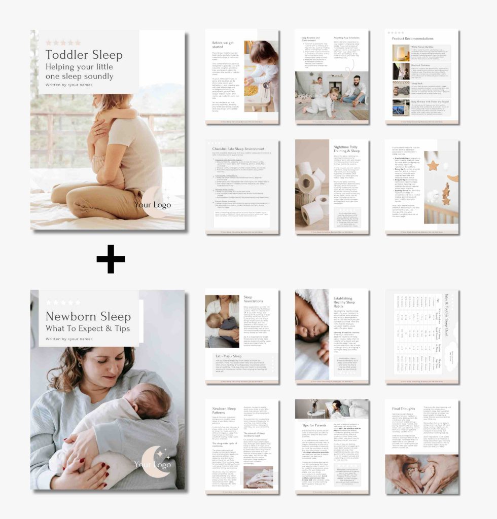 Newborn Sleep Guide and Toddler Sleep Guide for Sleep Consultants - Design by Rianna