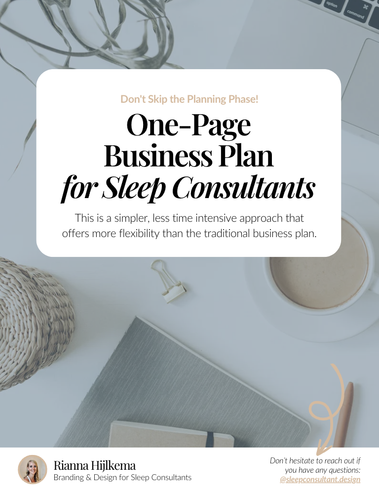 One-page business plan for sleep consultants