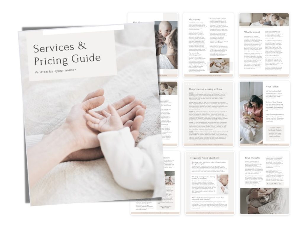 Services & Pricing Guide | Sleep Consultant Design by Rianna Hijlkema