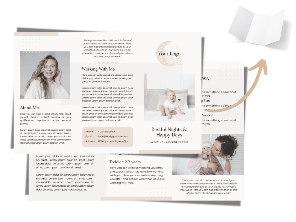 Tri-fold Brochure | Sleep Consultant Design by Rianna Hijlkema